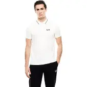 Emporio Armani for man. 8NPF16_PJVUZ White piqué Core Identity polo (S), Casual, Cotton, Short sleeve