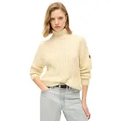 Superdry Slouchy Cable Genser Med Høy Hals