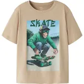 Name it T-skjorte - NkmVoto - Sesam/Monkey Skøyter - - 7-8 år (122-128) - T-skjorte
