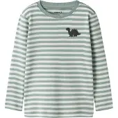 Name it Genser - Noos - Slim - NmmVilly - Green Miljø/Dinosaur - - 7-8 år (122-128) - Genser