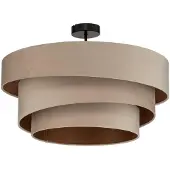 LINDBY taklampe Jusari, kremfarget, tekstil, Ø 56 cm, E27