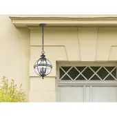 Kichler Halleron utendørs pendellampe, grå/klar, 31 cm, IP44