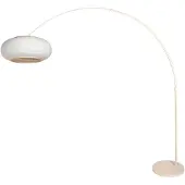 Steinhauer Bueformet gulvlampe Sparkled Light, kremfarget/grått lin, 240 cm
