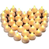 Kepptory 48 Flammefrie vannlys, festlige basseng- og middagslys (gult lys)