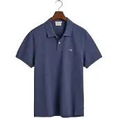 Gant for man. 2210 Pique polo shirt Regular Fit Shield blue (L), Casual, Cotton, Classic, Short sleeve