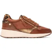 Carmela for woman. 16244202-CAMEL Leather Sneakers 162442 brown (38), 3 to 5 cm, Zip, Casual