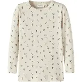 Lil´ Atelier Lil' Atelier Genser - Rib - NmfGago - Turtledove/Floral - - 5 år (110) - Genser