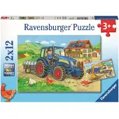 Ravensburger Puslespill - 2x12 Brikker - Hardt mot Work - - OneSize - Puslespill