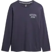 Superdry for man. M6010888A Athletic Essential T-shirt dark grey (XL), Casual, Cotton, Long sleeve