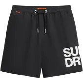 Superdry for man. M3010247A 43.2 cm swimming costume with logo Sportswear black (S), Beachwear, Recycled Polister, Sustainable