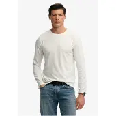 Superdry Classic Cotton Linen Langarmet T-skjorte