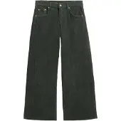 Superdry for woman. W7011238A Mid Baggy Jumbo Cord trousers green (26/30), Casual, Cotton
