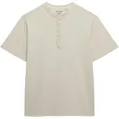 Superdry Classic Cotton Lin Grandad Kortarmet T-skjorte