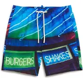 Superdry for man. M3010233A Blue photo print swimming costume (L), Beachwear, Recycled Polister, Sustainable