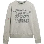 Superdry for man. M2014298A Industrial Relaxed grey sweatshirt (S), Casual, Cotton