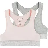 Name it Topp - Noos - NkfShort - 2-pack - Barely Rosa m/Grey Mel - - 11-12 år (146-152) - Undertøy