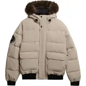 Superdry for man. M5012363A Everest Hooded Down Jacket in beige (L), Casual, Polyester