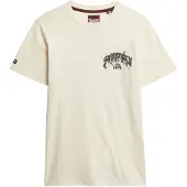 Superdry for man. M1012250A Biker Rock Relaxed beige T-shirt (XXL), Casual, Cotton, Short sleeve