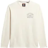 Superdry for man. M6010888A Athletic Essential T-shirt off-white (S), Casual, Cotton, Long sleeve