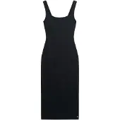 Superdry for woman. W8011461A Knitted midi dress with black square neckline (M), Casual, Party, Modal, Sleeveless / Straps