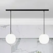 Casablanca hengelampe Acai, hvit/svart, lang, 2 lyskilder, 21 cm