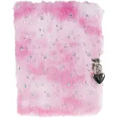 Tinka Pink Plush W/hearts W/lock Dagbok