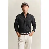 Gant for man. 3000102 Classic poplin shirt Slim Fit black (3XL), Casual, Party, Cotton, Long sleeve, Sustainable