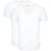Levi's T-skjorte V-Neck 2-pakning Hvit Størrelse