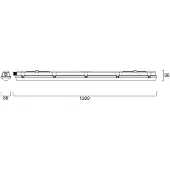Sylvania LED-sensorarmatur RESISTO, grå, 120 cm, 34 W, 840, IP66
