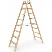 Zarges Wienerstige træ dybe trin 2 x 8 trin 2,27 m
