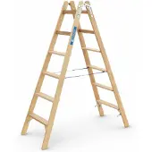 Zarges Wienerstige træ dybe trin 2 x 6 trin 1,72 m