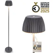 Briloner LED-gulvlampe Brilo unplugged Riffle, antrasitt