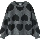 Name it Genser - Strikk - NkfBrena - Dark Grey Melange - - 6 år (116) - Genser