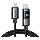 JOYROOM 100W USB-C-kabel med digital skjerm 1,2 m - Svart
