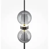 Maytoni LED-gulvlampe DOUBLE MOON, svart/røykgrå, høyde 146 cm