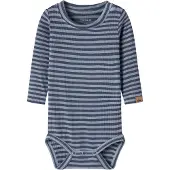 Name it Body I/e - Rib - Viskose - NbmKardio - Ashley Blue - - 74 - Langermet Body