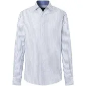 Hackett London for man. HM3010751 Blue Wide Stripe Shirt (M), Casual, Cotton, Classic, Long sleeve