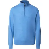 Hackett for man. HM7000205 Ess Merino Hzip blue zip-up jumper (L), Casual, Wool, Classic