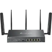 TP-LINK Omada ER706W-4G, Wi-Fi 6 (802.11ax), Dobbelbånd (2.4 GHz / 5 GHz), Ethernet/bredbåndsforbindelse, 4G, Sort, Skrivebord/stolperuter