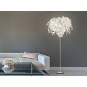TRIO Leavy gulvlampe, høyde 180 cm, krom/hvit, metall/plast