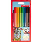 Stabilo Tusjer - Pen 68 - 10 stk. - Flerfarget - - OneSize - Tusj