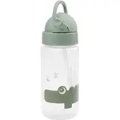 Done by Deer Drikkeflaske m. Sugerør - 350 ml - Croco - Grønn - - OneSize - Drikkeflaske