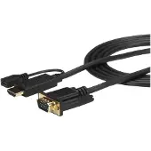 StarTech.com Startech HDMI to VGA Cable - 3 ft / 1m - 1080p - 1920 x 1200 - Active HDMI Cable - Monitor Cable - Computer Cable (HD2VGAMM3) - Adapterkabel - HDMI, Micro-USB type B (kun strøm) til HD-15 (VGA) hann