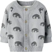 Lil´ Atelier Lil' Atelier Cardigan - Strikk - NbmLulio - Sleet m. Elefanter - - 56 - Cardigan