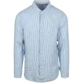 Superdry Skjorte Lin Vacation Azure Blue Stripe Blå Lyseblå Størrelse