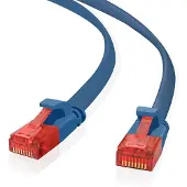 Helos patchkabel Cat 6 Ultraflat U/UTP RJ45 blå 20 m AWG32