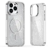 Hurtel Glitteretui MagSafe-kompatibelt for iPhone 17 Pro Max - halvtransparent