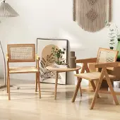 24hShop Spisestuestoler i bambus – sett med 4