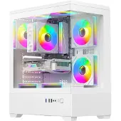 Darkflash C365 PC-kabinett (hvit) + 5 vifter