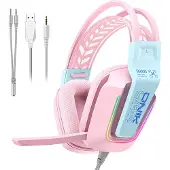 Onikuma X13 gaming-hodetelefoner (rosa)